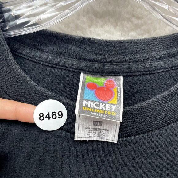 90s Y2K Vintage Disney Black Mickey Mouse Graphic Short Sleeve T-Shirt Mens XL - Picture 6 of 6